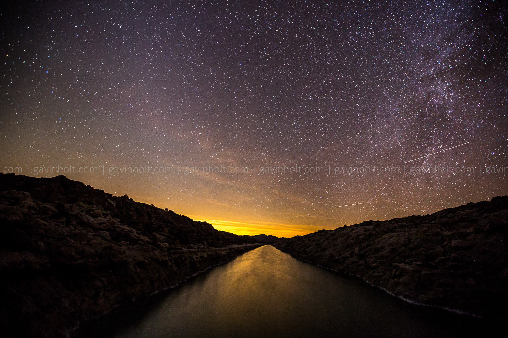 Water way under the Milky Way